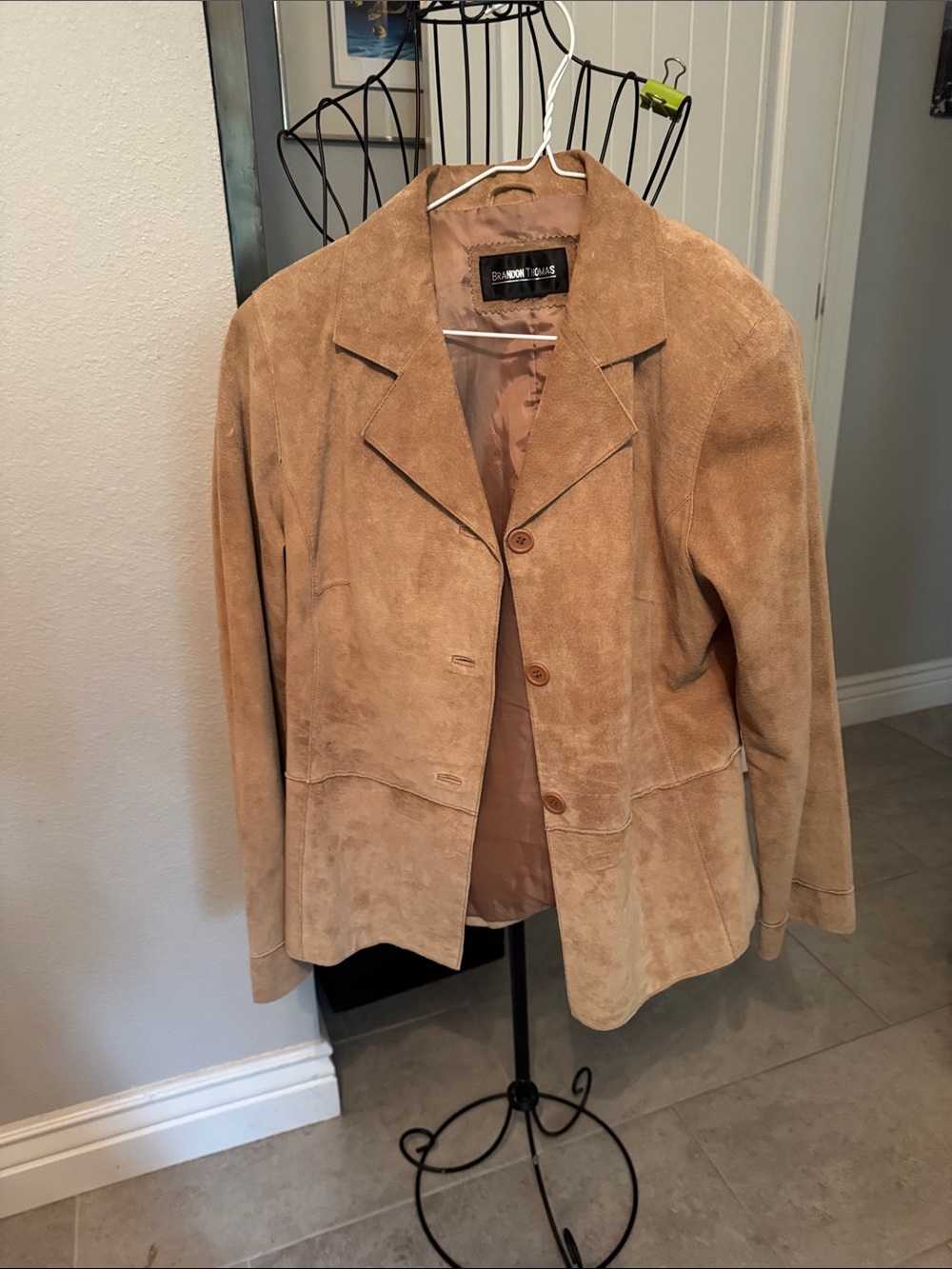 Brandon Thomas Tan Suede Shirt Jacket